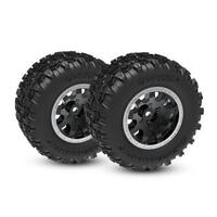 TRAXXAS T&W BLK STN WHL SLDGEHMMR TIRE
