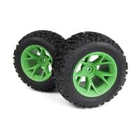 MAVERICK MOUNTED LINEBACKER TYRE ON MT WHEEL (GREEN/2PCS)