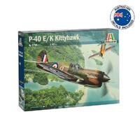 Italeri Plastic Model Kit P-40 E/K Kittyhawk With Australian Decals 1:48 - 51-2795S