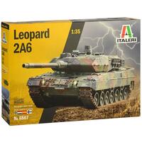 ITALERI PLASTIC MODEL KIT 1-35 SCALE LEOPARD 2A6 TANKPLASTIC MODEL KIT - 51-6567S