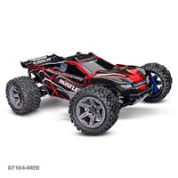 TRAXXAS RUSTLER 4X4 BRUSHLESS 1:10 OFFROAD MONSTER TRUCK - RED - 67164-4RED