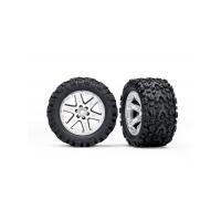 TRAXXAS TIRES & WHEELS, ASS, GLUED (2.8') RXT SATIN CHROME, TALON EXTRM TIRES (2) - 38-6774R