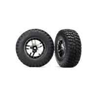 Traxxas Tires & Wheels, Ass, Glued, Sct Split-Spk Blk Chrome, Bfgoodrich Mud-Terrain (2) - 38-6873T