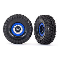 Traxxas Tires & Wheels, Assmb (105 1.9' Black Chrm, Blue Beadlock, Canyon Trail 4.6X1.9' Tires) (1L, 1R)