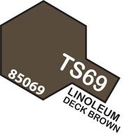 TAMIYA SPRAY PAINT CAN- TS-69 LINOLEUM DECK BROWN