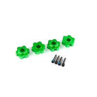 TRAXXAS WHEEL HUBS, HEX, ALUM, GRN-ANOD(4)/ 4X13MM SCREW PINS (4) - 38-8956G