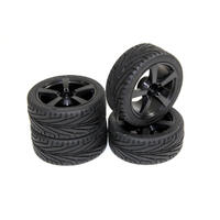Wheel Set Onroad "5 Spoke / Profile" Black 1:10 (4 Pcs)