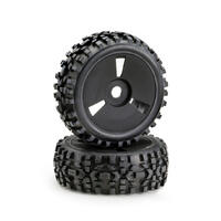 WHEEL SET BUGGY DISC "DIRT" BLACK 1:8 (2)
