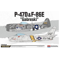 ACADEMY 1/72 P-47D & F-86E "GABRESKI" PLASTIC MODEL KIT [12530]