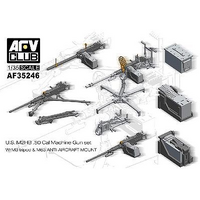 AFV CLUB 1/35 U.S. M2HB .50 CAL MACHINE GUN SET W/M3 TRIPOD & M63 ANTI-AIRCRAFT MOUNT [AF35246]