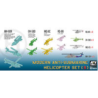 Afv Club 1/700 Modern Anti-Submarine Helicopter Set 2 (Mh-60R & Oh-58D & Mq-8B/C) Plastic Model Kit
