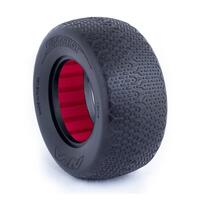 AKA 1/10 TYPO WIDE CLAY SC TYRES WITH RED INSERT, 2PCS