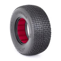 AKA 1/10 CITYBLOCK 3 WIDE SUPER SOFT LONG WEAR SC TYRE WITH RED INSERTS, 2PCS, 2PCS