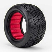 AKA 1/10 CROSSLINK SUPER SOFT BUGGY TYRES WITH RED INSERT, 2PCS