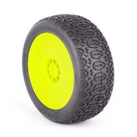 Aka Chainlink 1/8 Soft Long Wear Buggy Tyres Premounted On Yellow Rims, 2Pcs