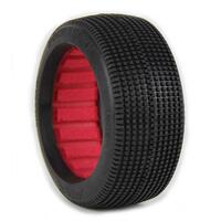 Aka Double Down 1/8 Soft Buggy Tyres With Red Inserts, 2Pcs
