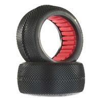Aka Gridiron 1/8 Soft Long Wear Truggy Tyres With Red Inserts, 2Pcs