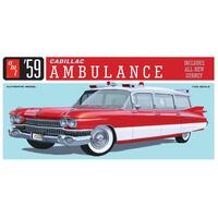 Amt 1/25 1959 Cadillac Ambulance W/Gurney Plastic Model Kit