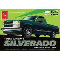Amt 1/25 1992 Chevrolet Silverado Shortbed Fleetside Pickup Easy Build Plastic Model Kit