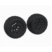 Arrma Dboots Fortress Mt Tyre Set On Black Wheels, 2Pcs