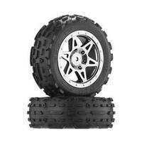 Arrma Snd Scorpion Db Tire/Wheel Blk/Chrm Fr(2), Ar550005 - Arac9636
