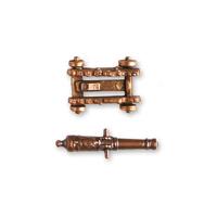 ARTESANIA CANNON +MET CARRIAGE 40.0MM WOODEN SHIP ACCESSORY [8723]