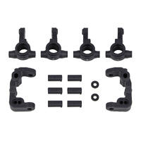 RC10B6.4 -1MM SCRUB CASTER AND STEERING BLOCKS, CARBON