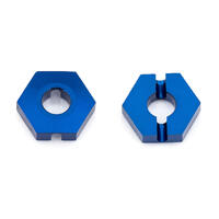 B64 Front Wheel Hexes, 12 Mm, Blue Aluminum (3.5Mm Thick)