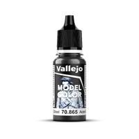 Vallejo Model Colour #196 - Oily Steel - 18 Ml Metallic Acrylic Paint