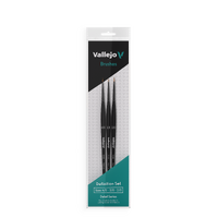 VALLEJO HOBBY BRUSHES: DETAIL DEFINITION SET - SYNTHETIC FIBERS (SIZES 4/0, 3/0 & 2/0)
