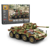 Build Army Sd.Kfz. 234/2 Camo Puma - WWII German Armoured Vehicle Model Brick Kit