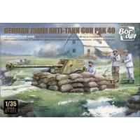 Border Model 1/35 German 7.5CM Anti-Tank Gun  Pak 40 with 3 Figures Plastic Model Kit