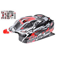 Team Corally - Polycarbonate Body - Spark Xb6 - Red - Cut - Decal Sheet - 1 Pc