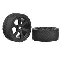 Team Corally - Sprint Rxa - Asuga Xlr Street Tires - Low Profile - Glued On Black Rims - 1 Pair