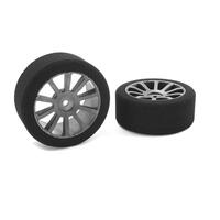 TEAM CORALLY - ATTACK FOAM TIRES - 1/10 GP TOURING - 35 SHORE - 26MM FRONT - CARBON RIMS - 2 PCS