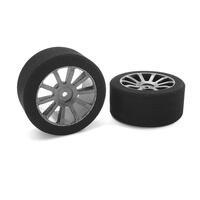 TEAM CORALLY - ATTACK FOAM TIRES - 1/10 GP TOURING - 37 SHORE - 30MM REAR - CARBON RIMS - 2 PCS