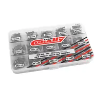 TEAM CORALLY - SCREW SET M3 - HEX SOCKET HEAD - DIN912 - STEEL BLACK - 12.9 GRADE - 15 SIZES - 375 PCS