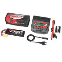 Team Corally - Energy Pack - Lipo 60C - 6200Mah - 3S - XT-90 - Semi-Soft Case + Ultra-X 80 - 1-6S AC/DC Charger + Lipo Safety Bag + Charge-Balance Lea