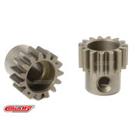 TEAM CORALLY - 32 DP PINION - SHORT - HARDENED STEEL - 15 TEETH - SHAFT DIA. 5MM