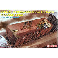 DRAGON 1/35 GERMAN RAILWAY GONDOLA TYPE OMMR W/AA GUN CREW PLASTIC MODEL KIT