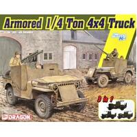DRAGON 1/35 ARMORED 1/4-TON 4X4 TRUCK W/.50-CAL MACHINE GUN PLASTIC MODEL KIT [6727]