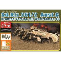 DRAGON 1/35 SD.KFZ.251 AUSF.C RIVETTED VERSION MIT WURFRAHMEN 40 PLASTIC MODEL KIT [6966]