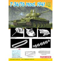 DRAGON 1/72 T-34/76 MOD. 1941 PLASTIC MODEL KIT [7259]