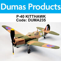 DUMAS 235 P-40 KITTHAWK WALNUT SCALE 18 INCH WINGSPAN RUBBER POWERED