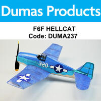 DUMAS 237 F6F HELLCAT WALNUT SCALE 18 INCH WINGSPAN RUBBER POWERED