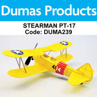 DUMAS 239 STEARMAN PT-17 WALNUT SCALE 18 INCH WINGSPAN RUBBER POWERED