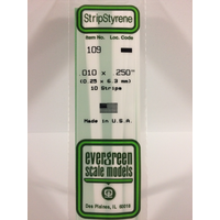 Evergreen White Polystyrene Strip 0.010 X 0.250 X 14" / 0.25Mm X 6.4Mm X 36Cm (10)