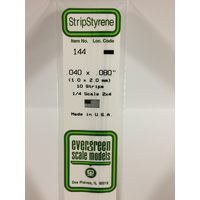 Evergreen White Polystyrene Strip 0.040 X 0.080 X 14" / 1Mm X 2Mm X 36Cm (10)