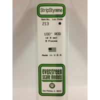 Evergreen White Polystyrene Rod 0.100 X 14" / 2.5Mm X 36Cm (5)