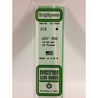 Evergreen White Polystyrene Rod 0.025 X 14" / 0.64Mm X 36Cm (10)
